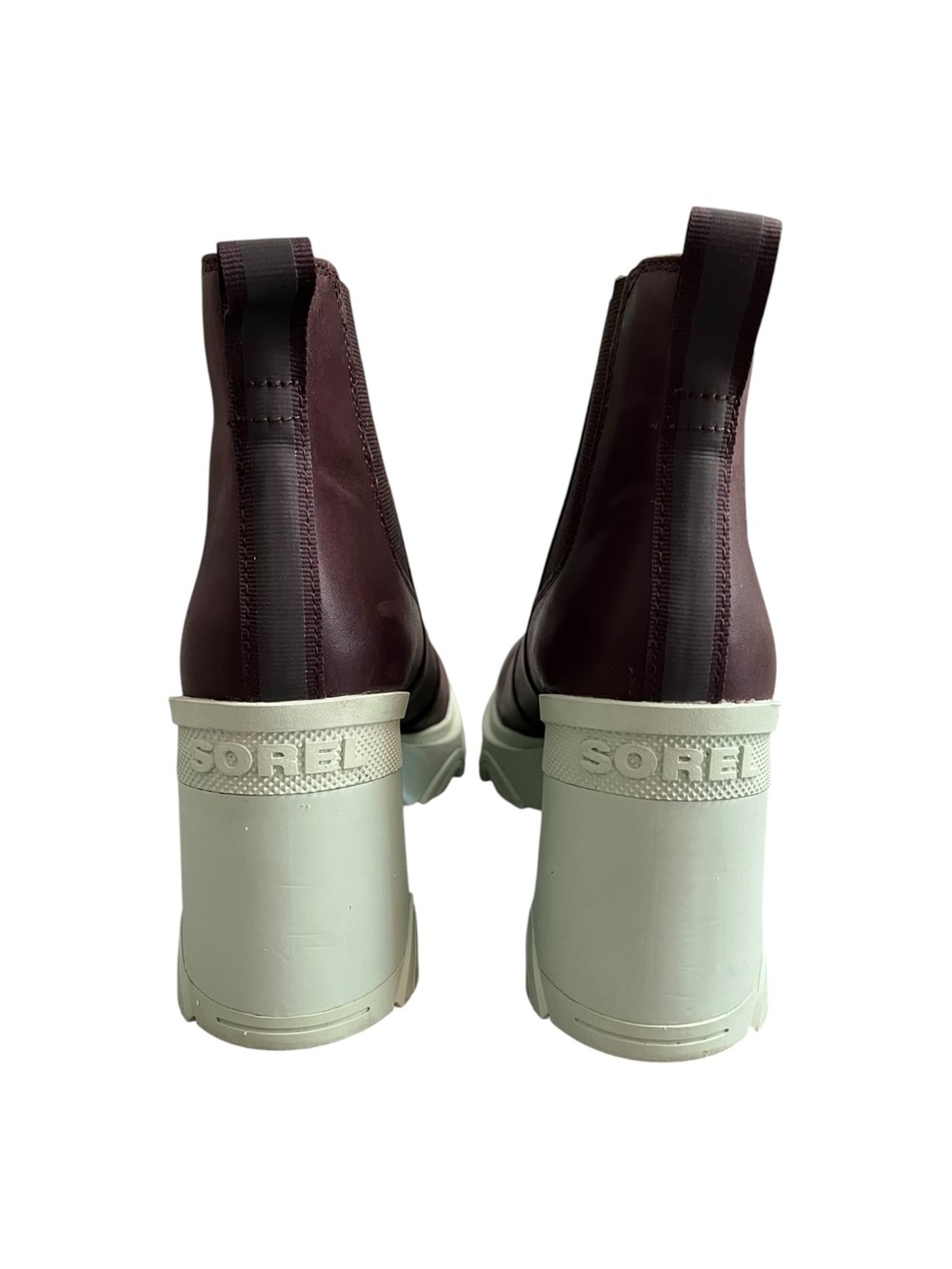 Sorel Brex Chelsea Boots Womens 8 Brown Leather Platform Chunky Heel Lug Sole - Picture 6 of 13